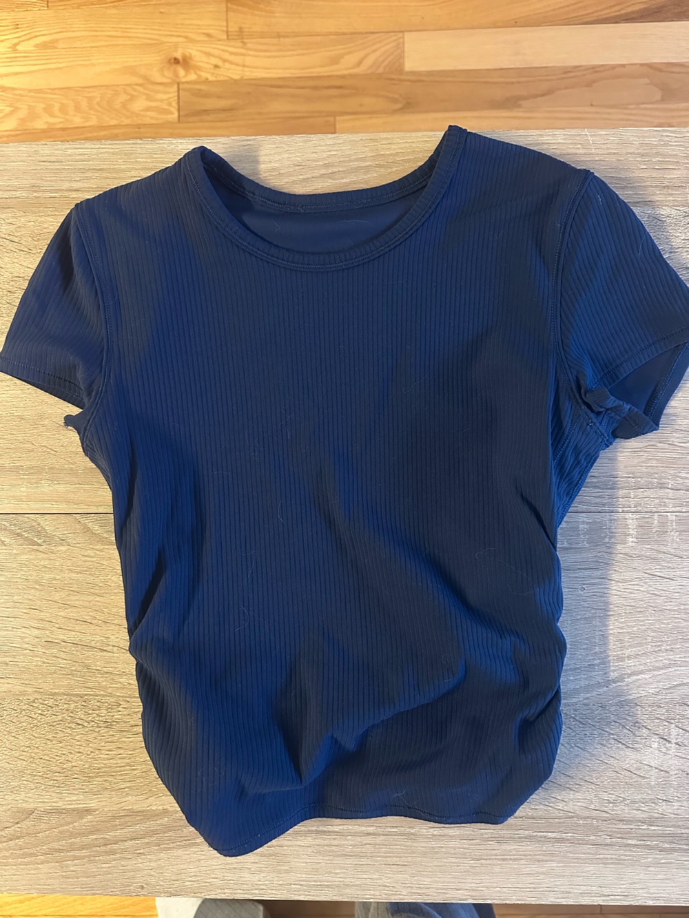 Lululemon Women’s Navy Ribbed Short-Sleeve Top